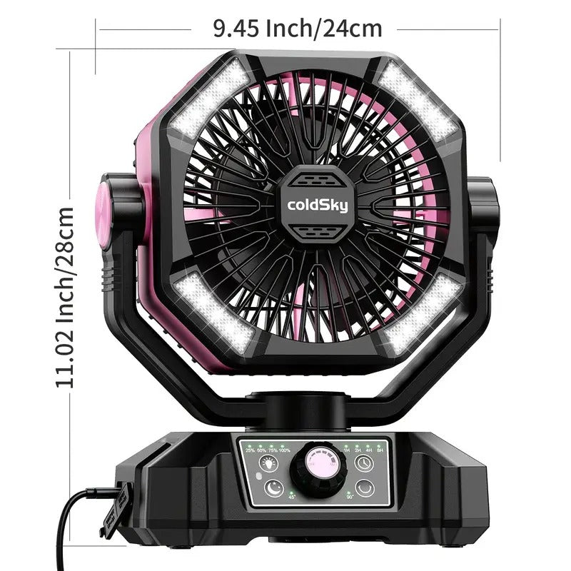 20000mah battery powered camping fan dual motor 8 speed - Temu